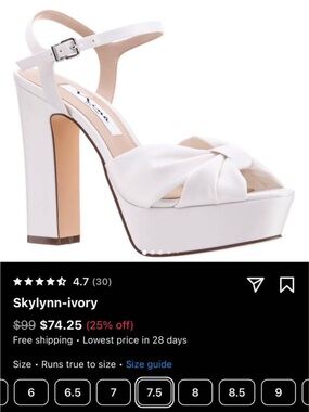 Nina White Knotted Platform Block Heel Sandal